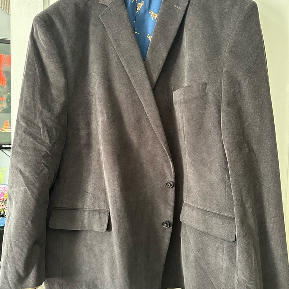 Big and tall Grey Two button Ralph by Ralph Lauren sport coat 56R - Picture 4 of 8